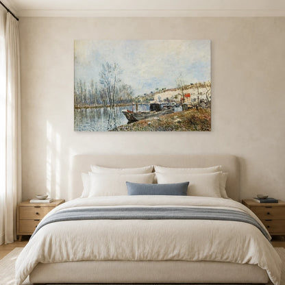 Tableau Les Bords du Loing vers Moret – Alfred Sisley dans une chambre - Art Virtuoso
