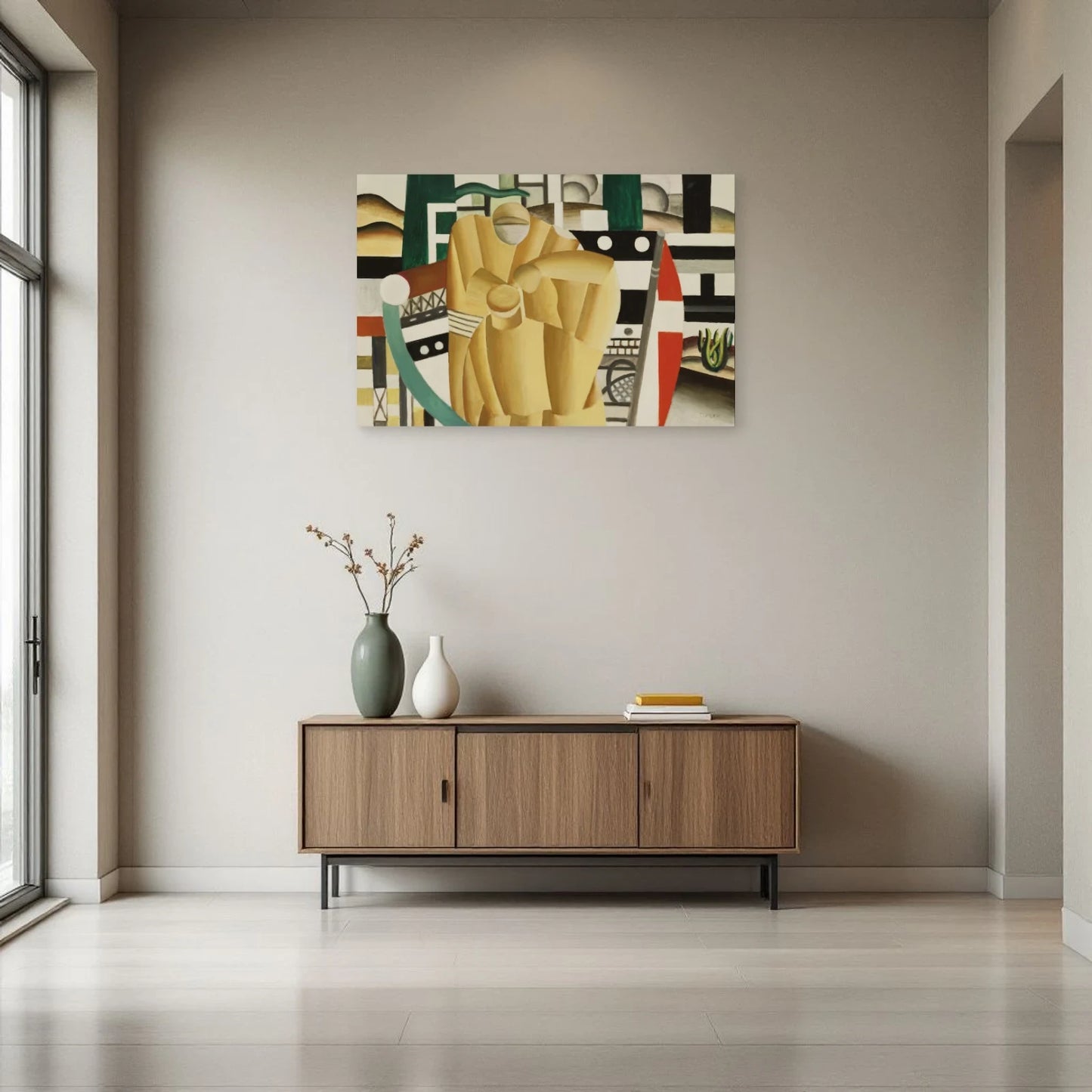 Tableau Les Deux Pêcheurs – Fernand Léger dans une entrée ou un couloir - Art Virtuoso