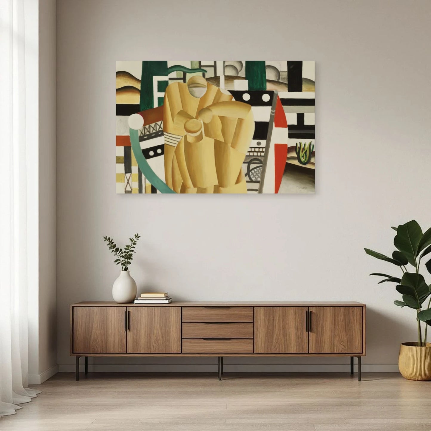 Tableau Les Deux Pêcheurs – Fernand Léger dans une salle à manger - Art Virtuoso