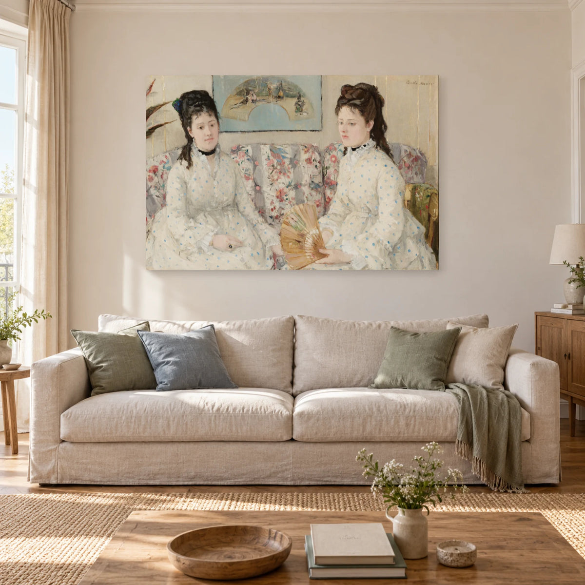 Tableau Les Deux Sœurs de Berthe Morisot dans un salon - Art Virtuoso