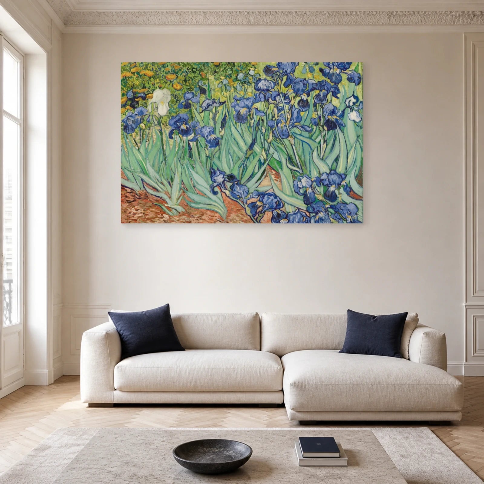 Tableau Les Iris – Vincent van Gogh dans un salon - Art Virtuoso