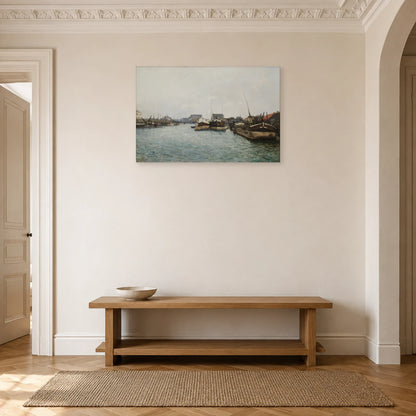 Tableau Les Péniches – Alfred Sisley dans une entrée ou un couloir - Art Virtuoso