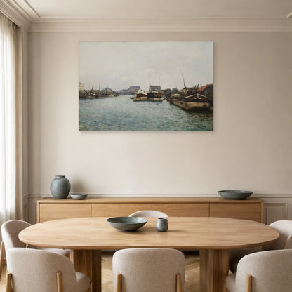 Tableau Les Péniches – Alfred Sisley dans une salle à manger - Art Virtuoso