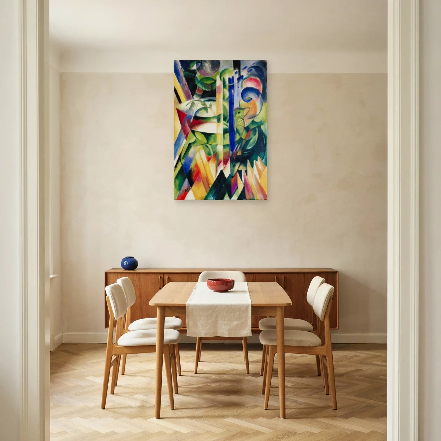 Tableau Les Petites Chèvres de montagne – Franz Marc dans une salle à manger - Art Virtuoso