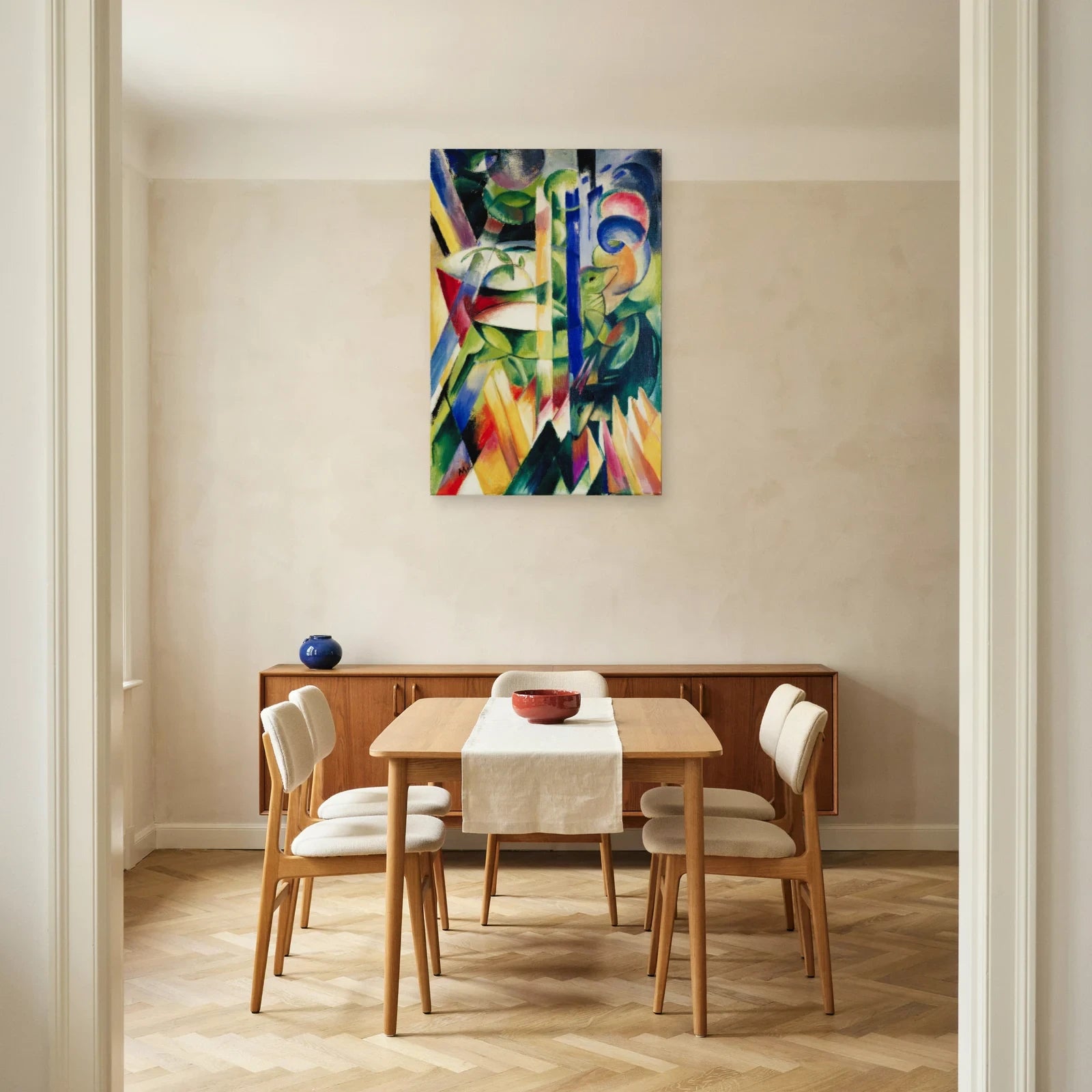Tableau Les Petites Chèvres de montagne – Franz Marc dans une salle à manger - Art Virtuoso