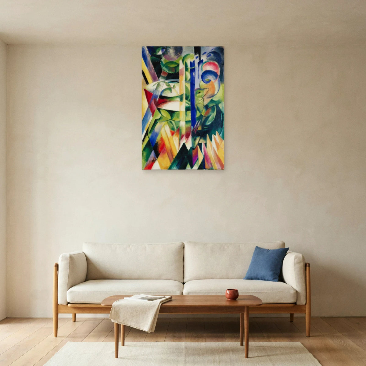 Tableau Les Petites Chèvres de montagne – Franz Marc dans un salon - Art Virtuoso