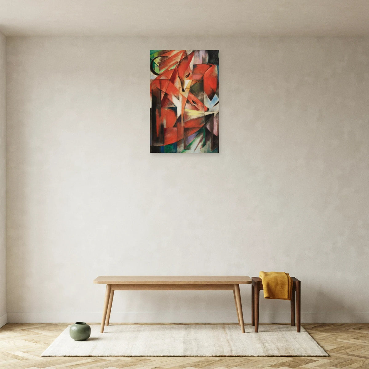 Tableau Les Renards – Franz Marc dans une entrée ou un couloir - Art Virtuoso