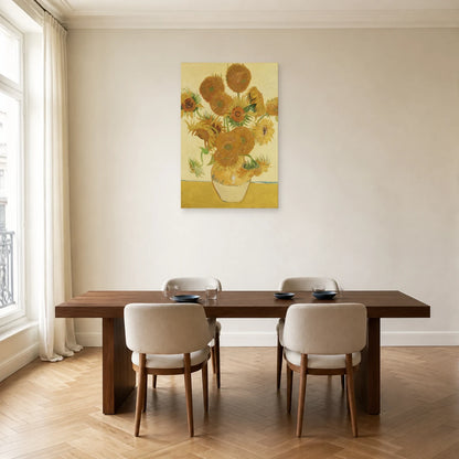 Tableau Les Tournesols – Vincent van Gogh dans une salle à manger - Art Virtuoso