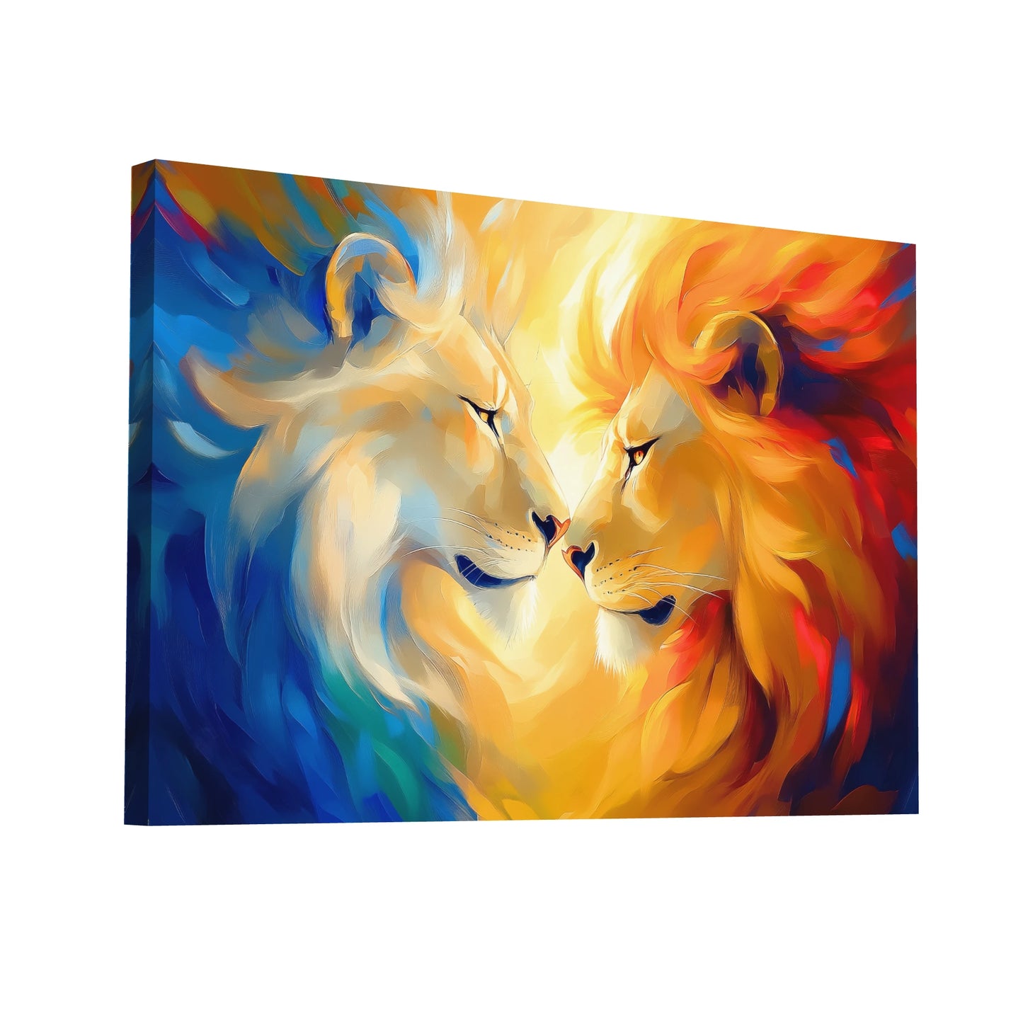 Product Hero 3D WebP Tableau Lion et Lionne - Amour Éternel - Art Virtuoso
