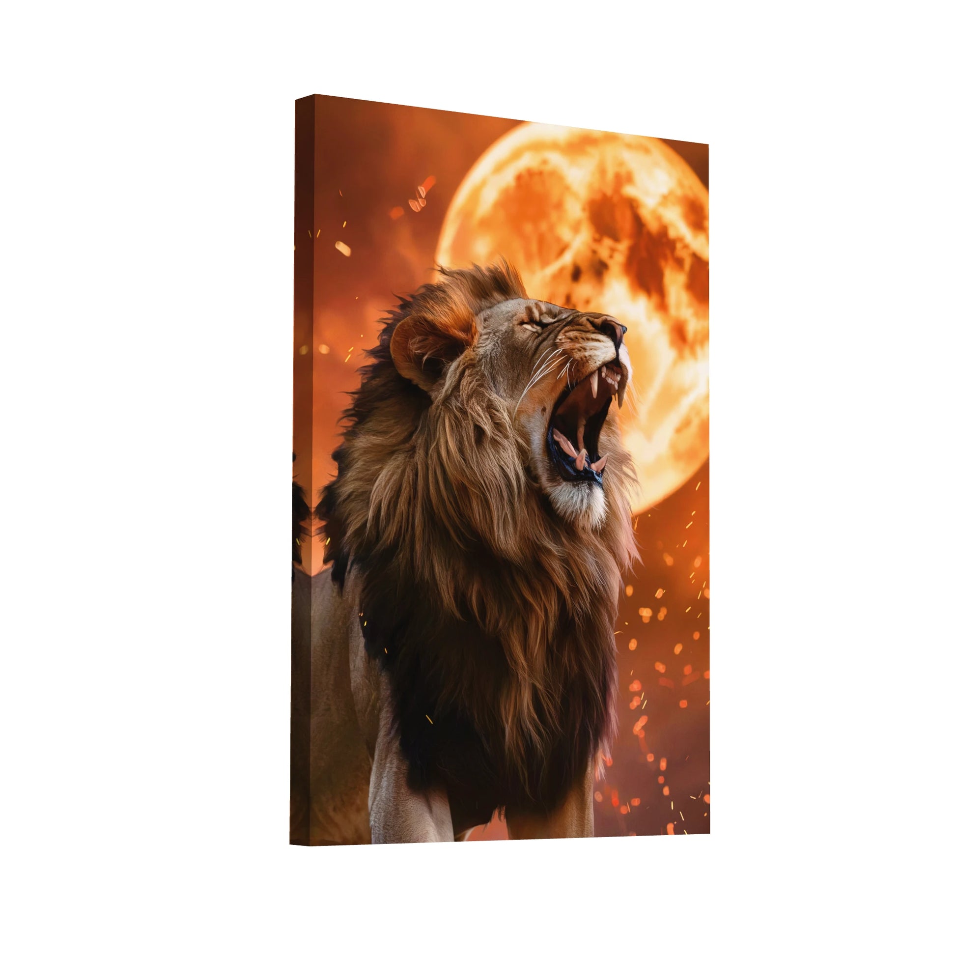 Product Hero 3D WebP Tableau Lion Rugissant - Art Virtuoso