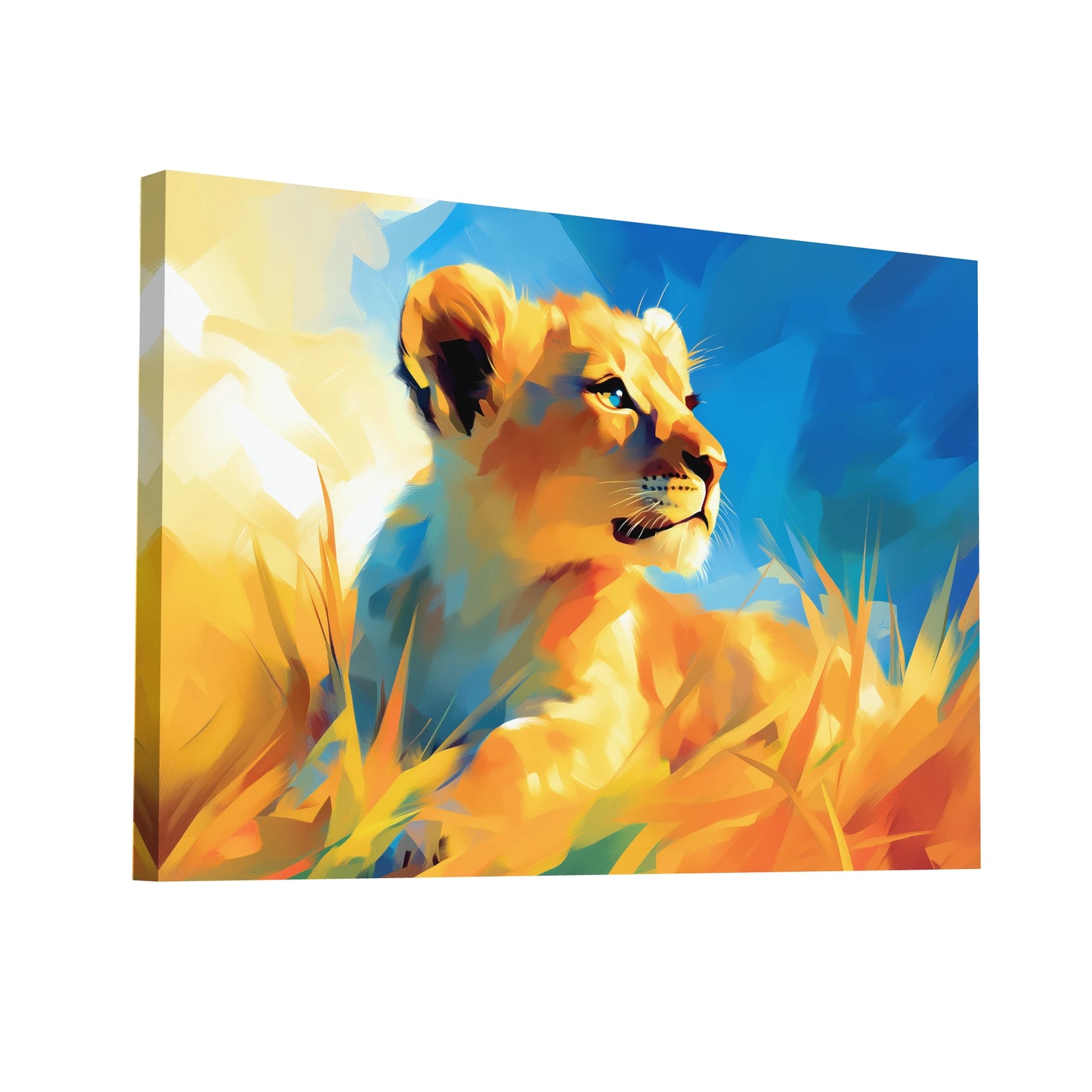 Product Hero 3D WebP Tableau Lionceau - Prince de la Savane - Art Virtuoso
