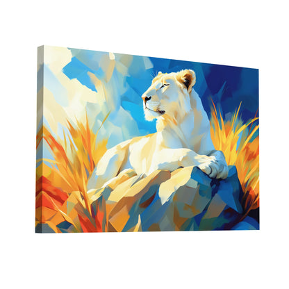 Product Hero 3D WebP Tableau Lionne Royale - Sérénité Sauvage - Art Virtuoso