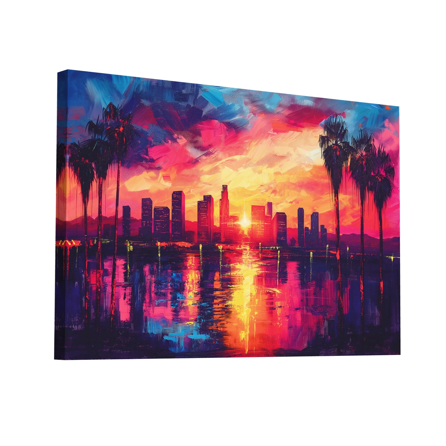 Product Hero 3D WebP Tableau Los Angeles - Coucher de Soleil - Art Virtuoso