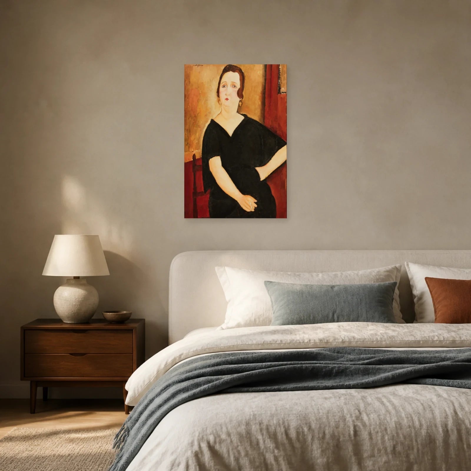 Tableau Madame Amédée (Femme à la cigarette) – Amedeo Modigliani dans une chambre - Art Virtuoso