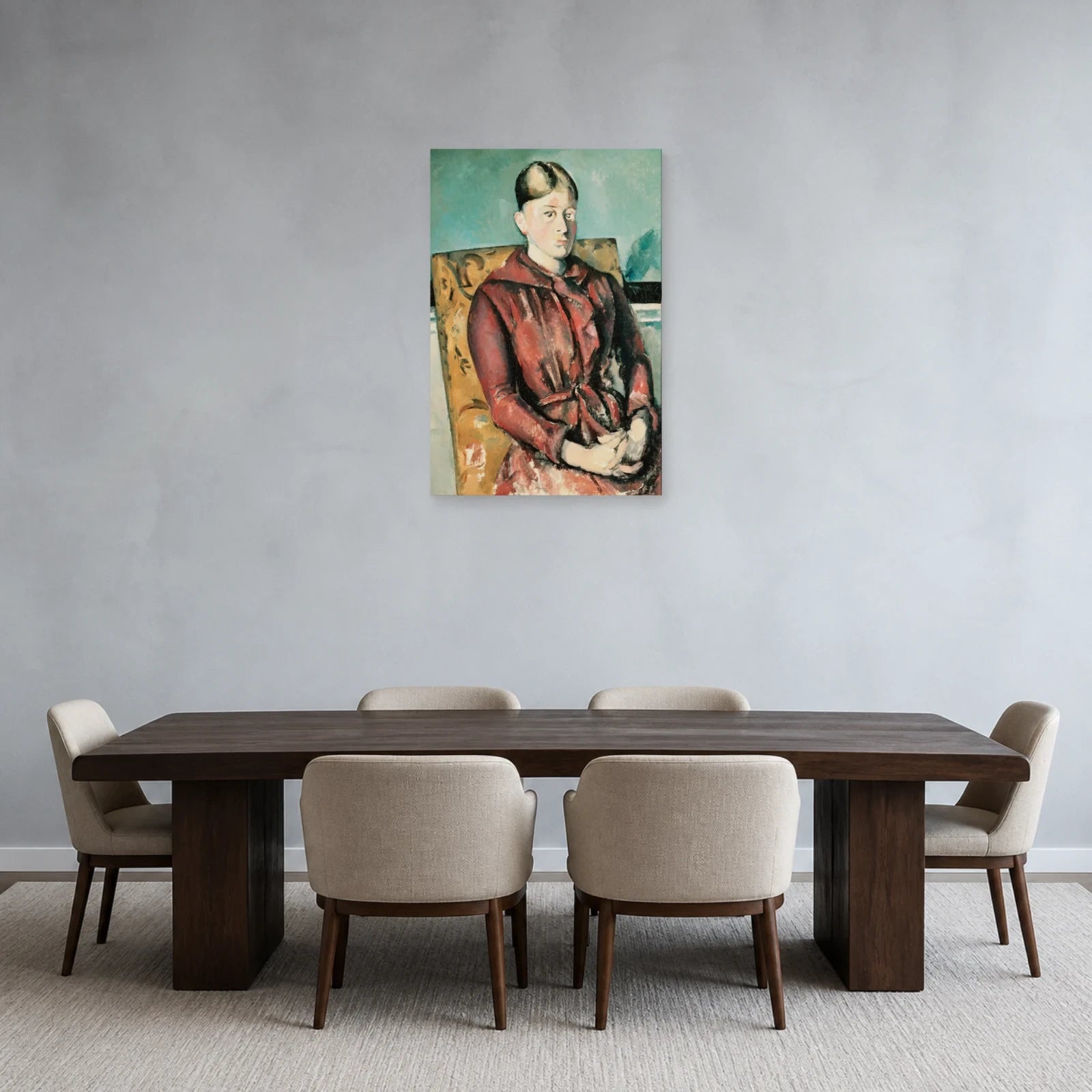 Tableau Madame Cézanne dans un fauteuil jaune – Paul Cézanne dans une salle à manger - Art Virtuoso