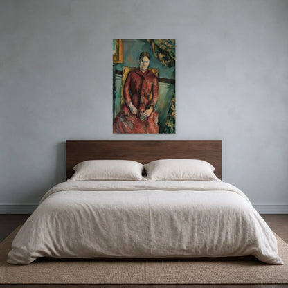 Tableau Madame Cézanne en robe rouge – Paul Cézanne dans une chambre - Art Virtuoso