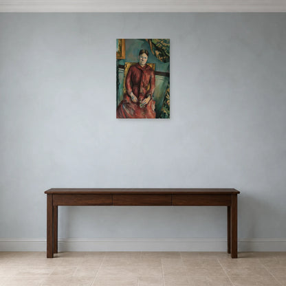 Tableau Madame Cézanne en robe rouge – Paul Cézanne dans une entrée ou un couloir - Art Virtuoso