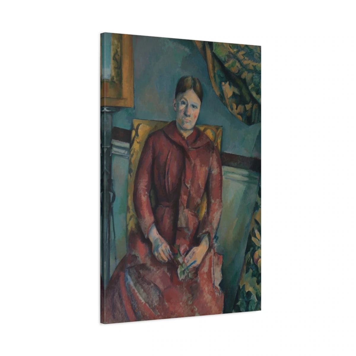 Tableau Madame Cézanne en robe rouge – Paul Cézanne - toile 3D avec bords imprimés - Art Virtuoso