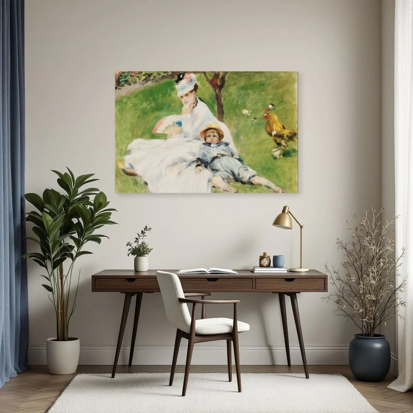 Tableau Madame Monet et son fils – Pierre-Auguste Renoir dans un bureau - Art Virtuoso