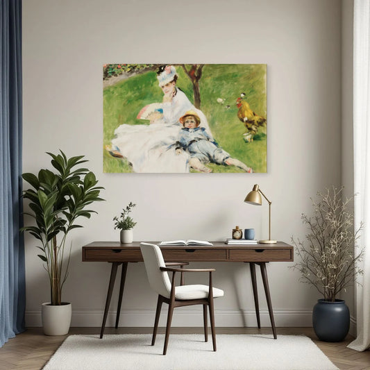 Tableau Madame Monet et son fils – Pierre-Auguste Renoir dans un bureau - Art Virtuoso