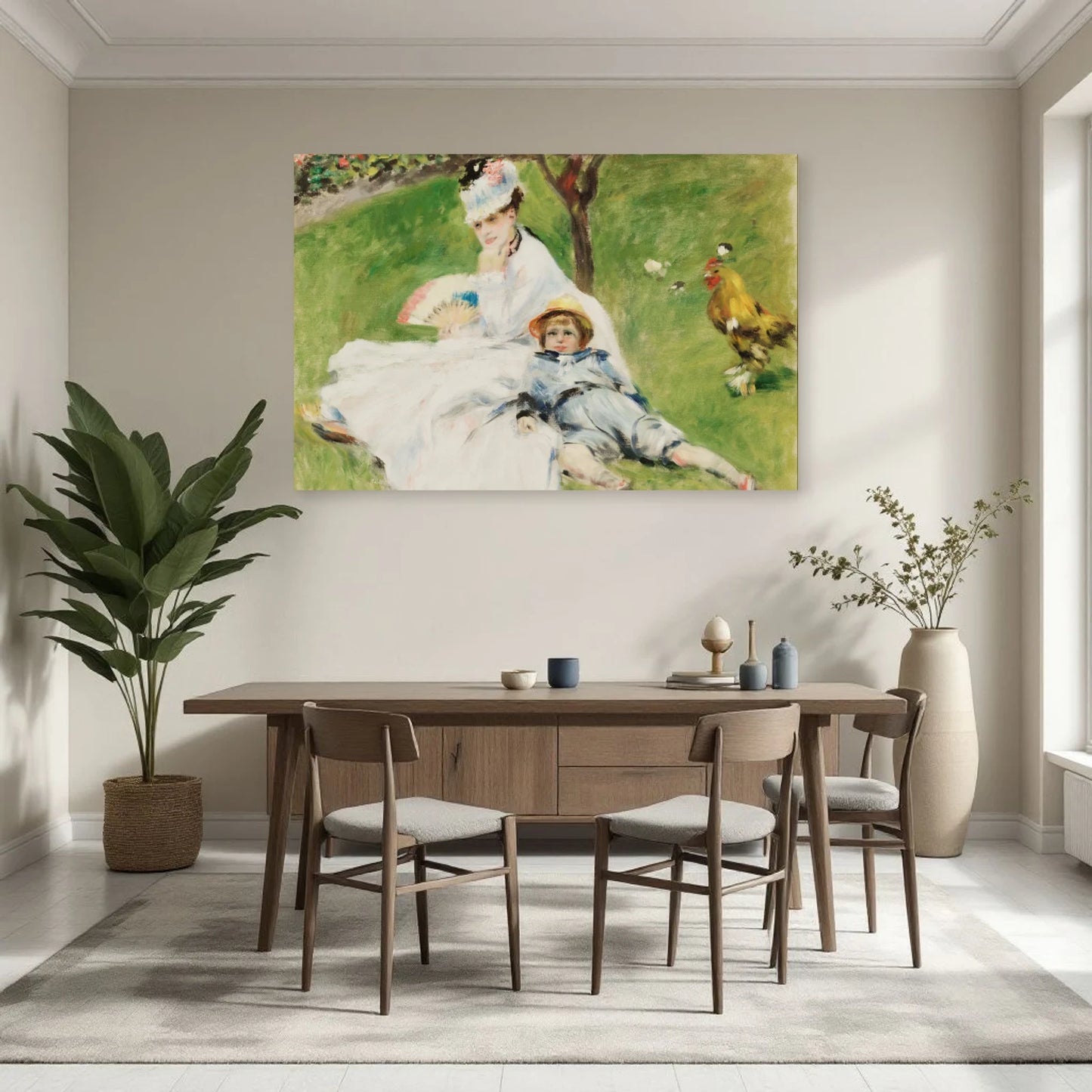 Tableau Madame Monet et son fils – Pierre-Auguste Renoir dans une salle à manger - Art Virtuoso