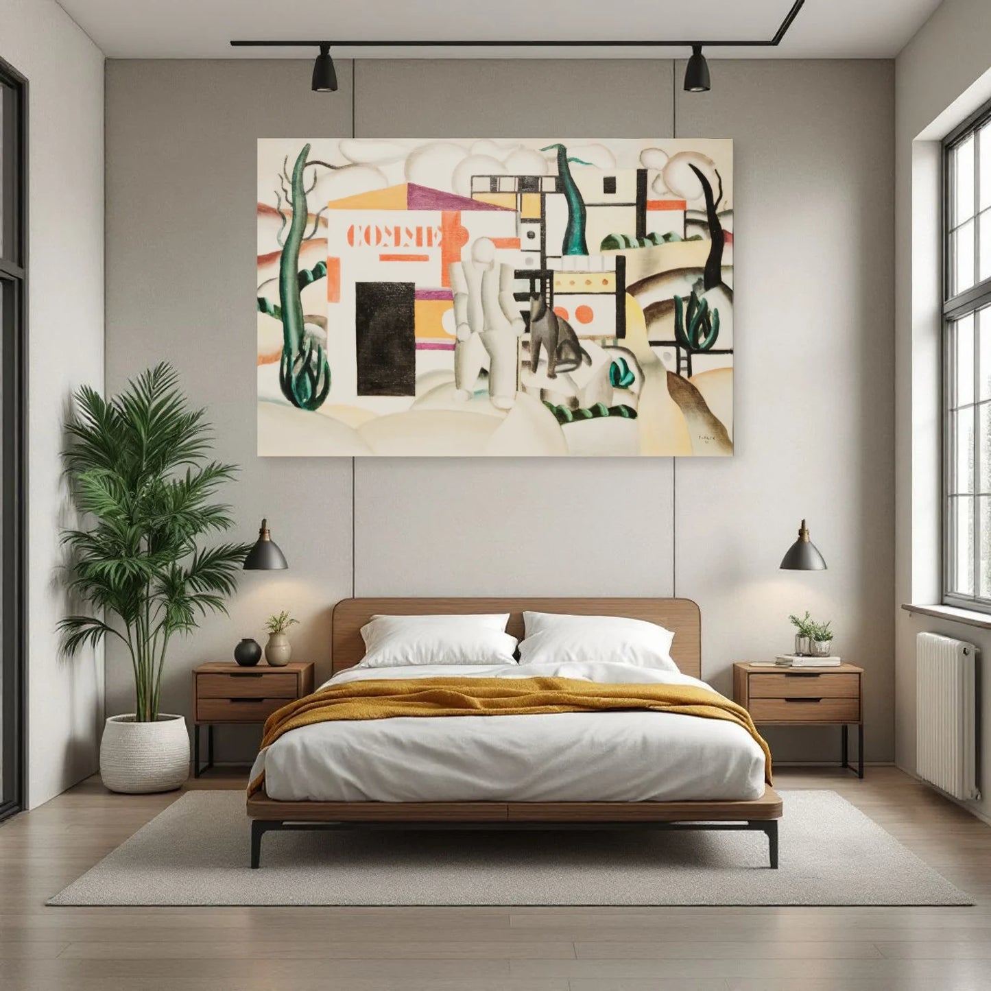 Tableau Maison avec chien – Fernand Léger dans une chambre - Art Virtuoso
