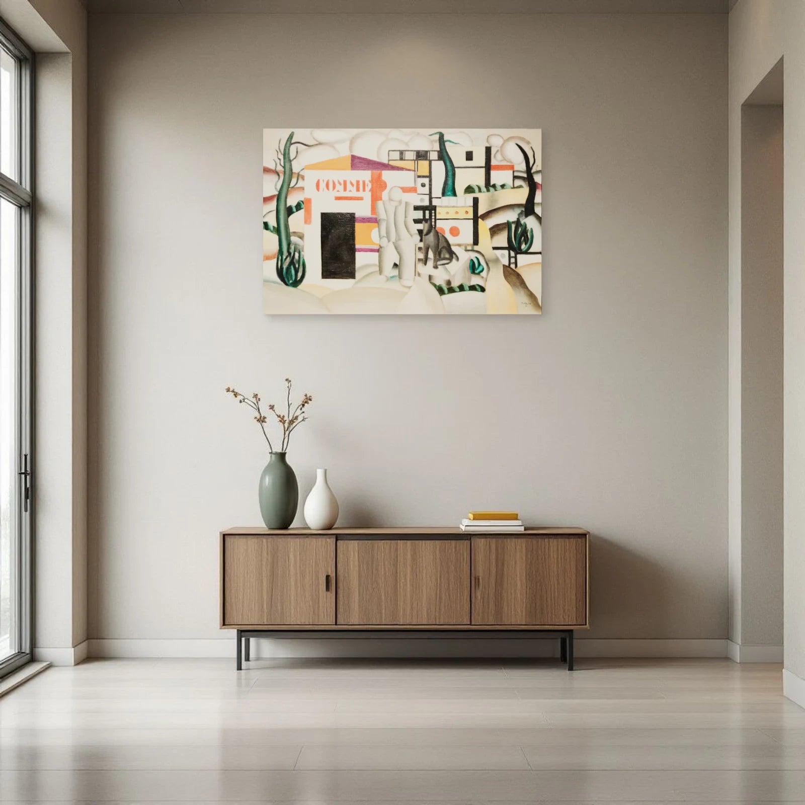Tableau Maison avec chien – Fernand Léger dans une entrée ou un couloir - Art Virtuoso