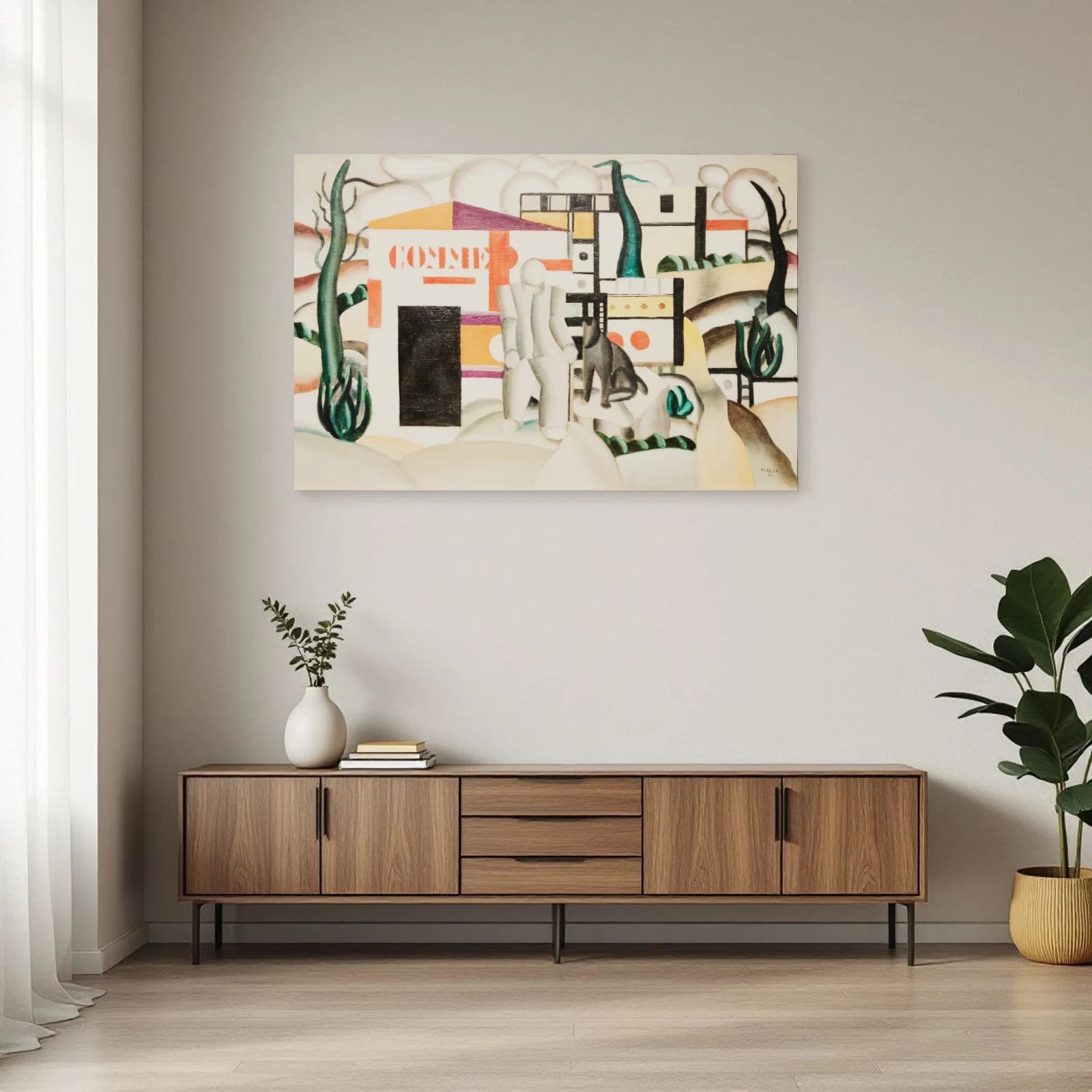 Tableau Maison avec chien – Fernand Léger dans une salle à manger - Art Virtuoso