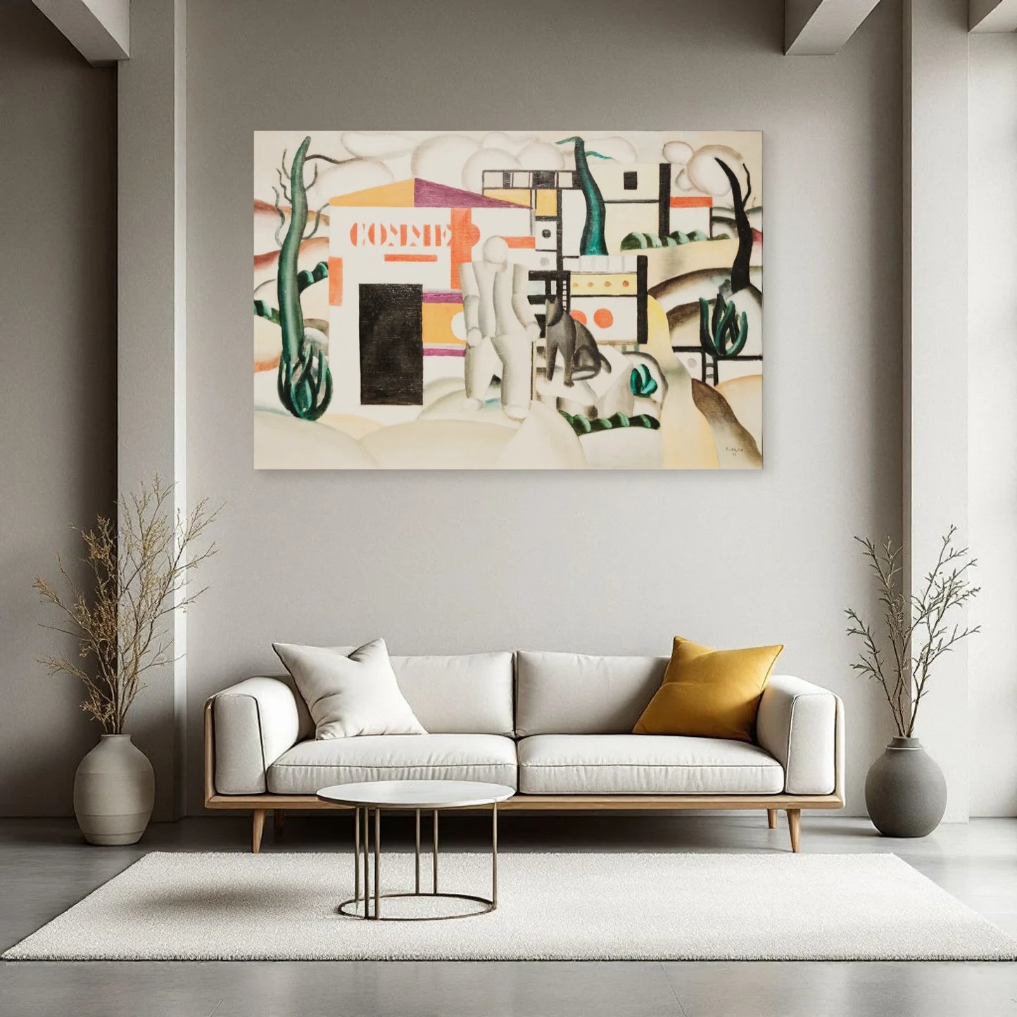 Tableau Maison avec chien – Fernand Léger dans un salon - Art Virtuoso