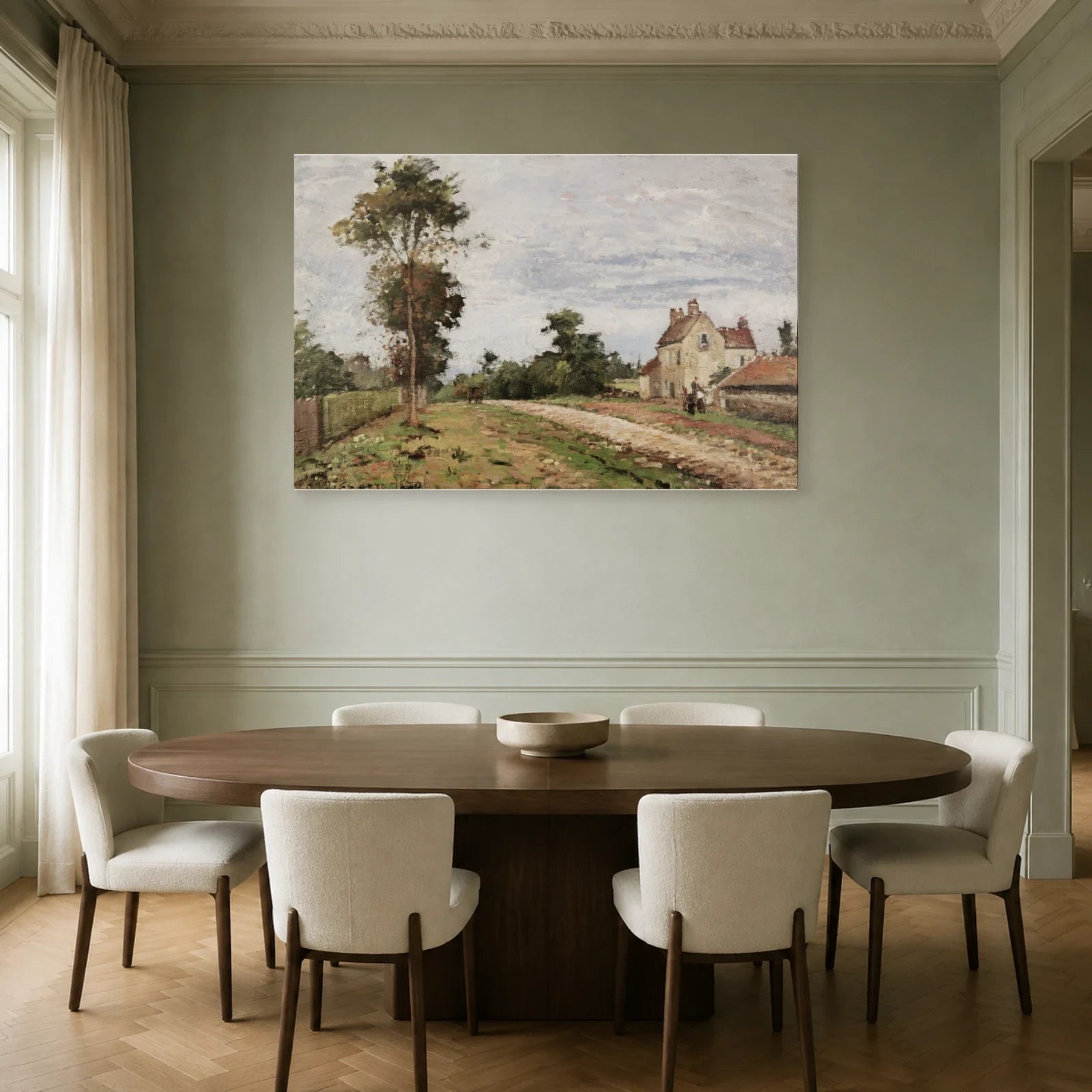 Tableau Maison de monsieur Musy, Louveciennes – Camille Pissarro dans une salle à manger - Art Virtuoso