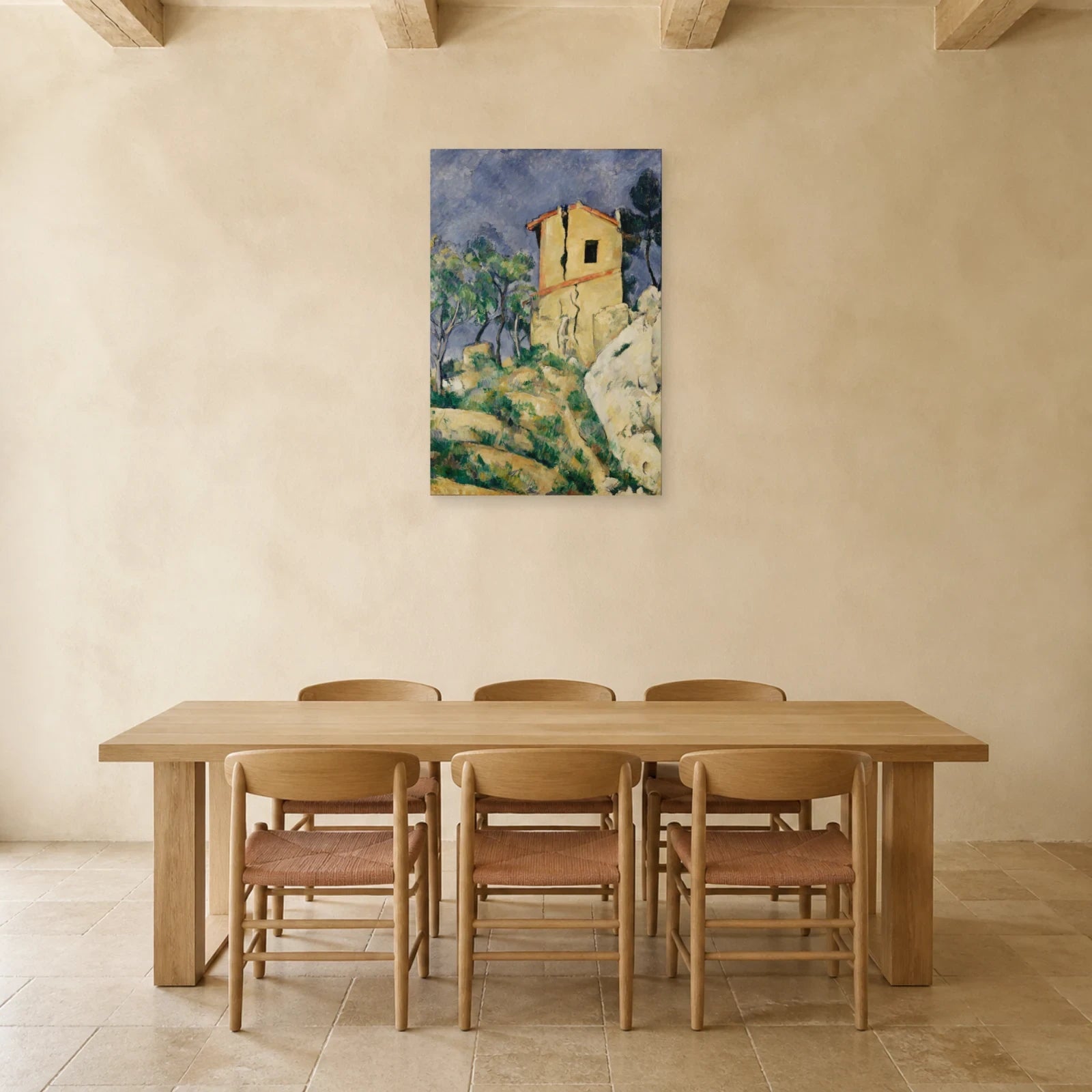 Tableau La Maison aux murs fissurés – Paul Cézanne dans une salle à manger - Art Virtuoso
