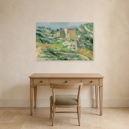 Tableau Maisons en Provence : la vallée du Riaux près de L’Estaque – Paul Cézanne dans un bureau - Art Virtuoso