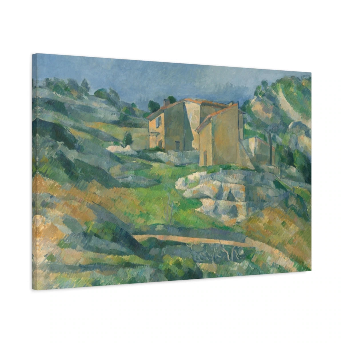 Tableau Maisons en Provence : la vallée du Riaux près de L’Estaque – Paul Cézanne - toile 3D avec bords imprimés - Art Virtuoso