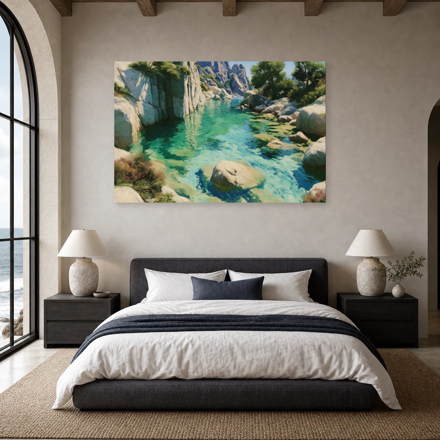 Tableau Mer Corse Calanque Turquoise dans une chambre - Art Virtuoso