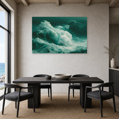 Tableau Mer Dechainee Vague Monumentale dans une cuisine - Art Virtuoso