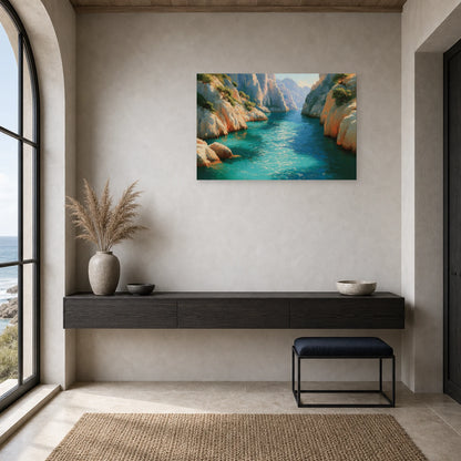 Tableau Mer Mediterranee Calanques dans une entree ou un couloir - Art Virtuoso