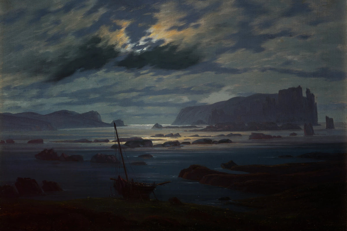 Tableau Mer du Nord au clair de lune de Friedrich - impression sur toile, format L