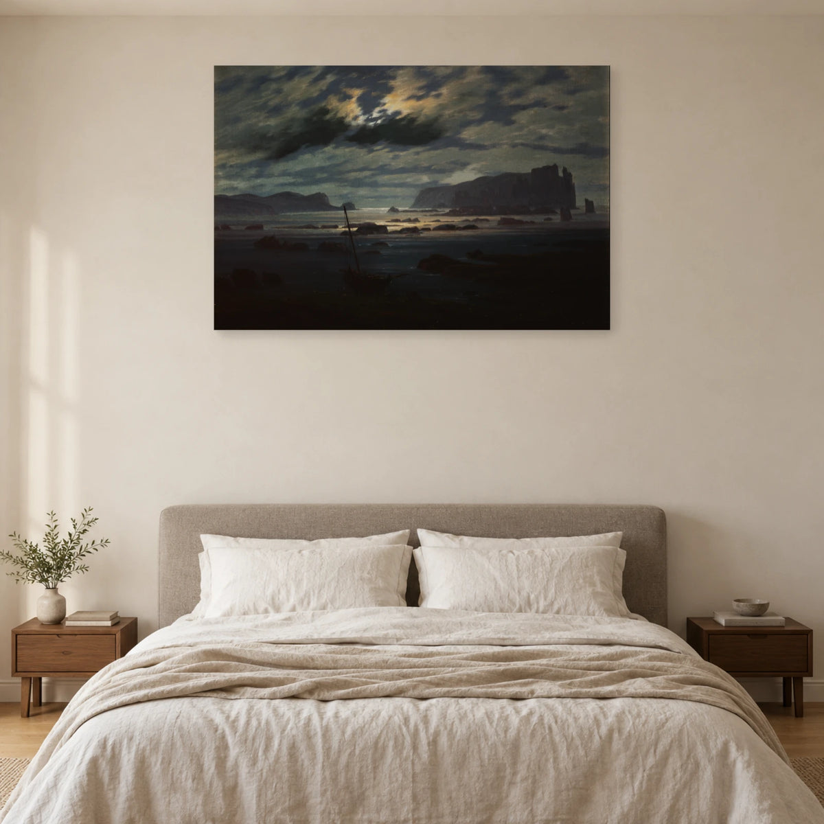 Tableau Mer du Nord au clair de lune de Friedrich dans une chambre - Art Virtuoso