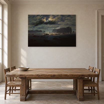 Tableau Mer du Nord au clair de lune de Friedrich dans une salle à manger - Art Virtuoso