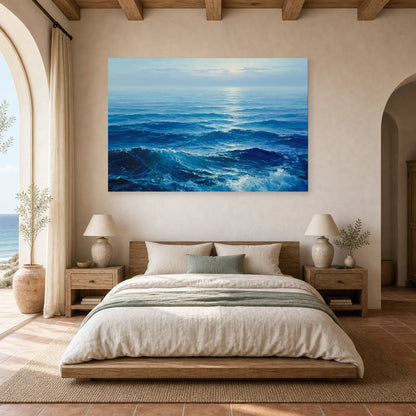Tableau Mer Ocean Bleu Profond dans une chambre - Art Virtuoso