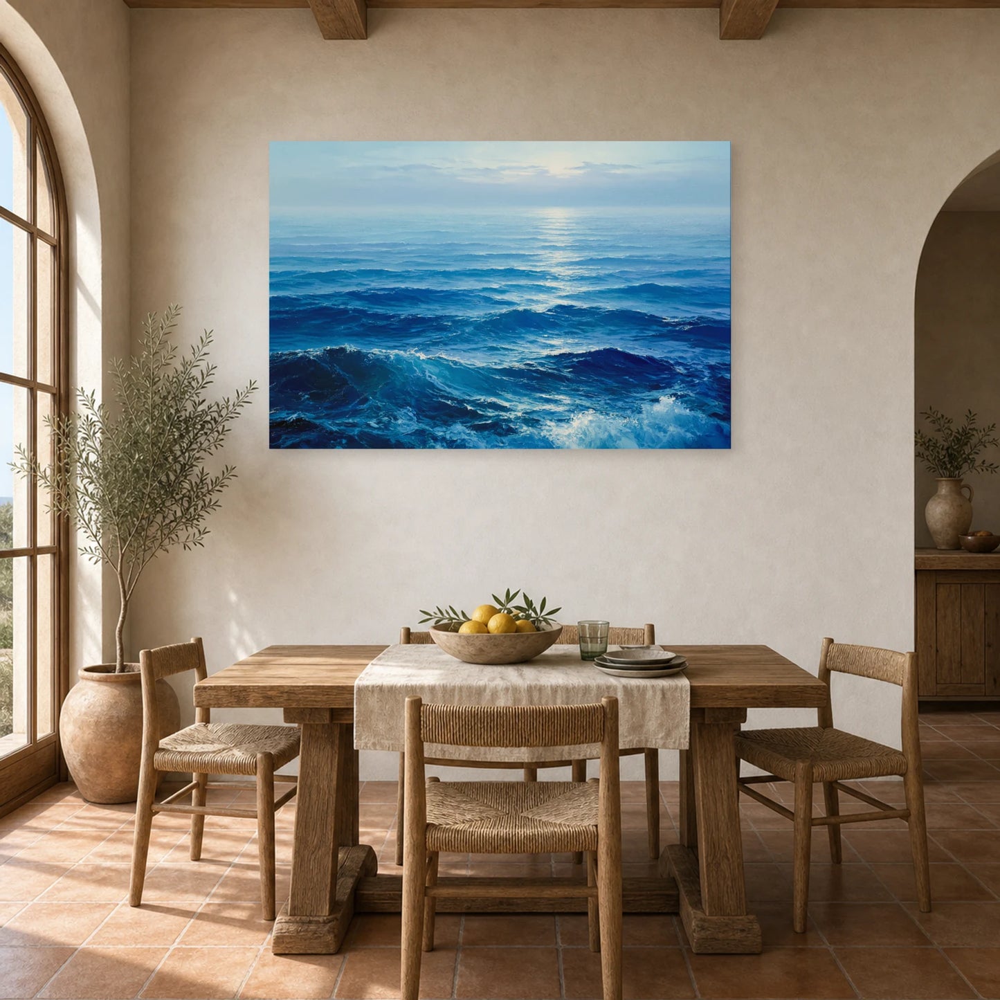 Tableau Mer Ocean Bleu Profond dans une cuisine - Art Virtuoso
