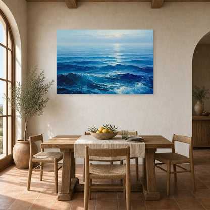 Tableau Mer Ocean Bleu Profond dans une cuisine - Art Virtuoso