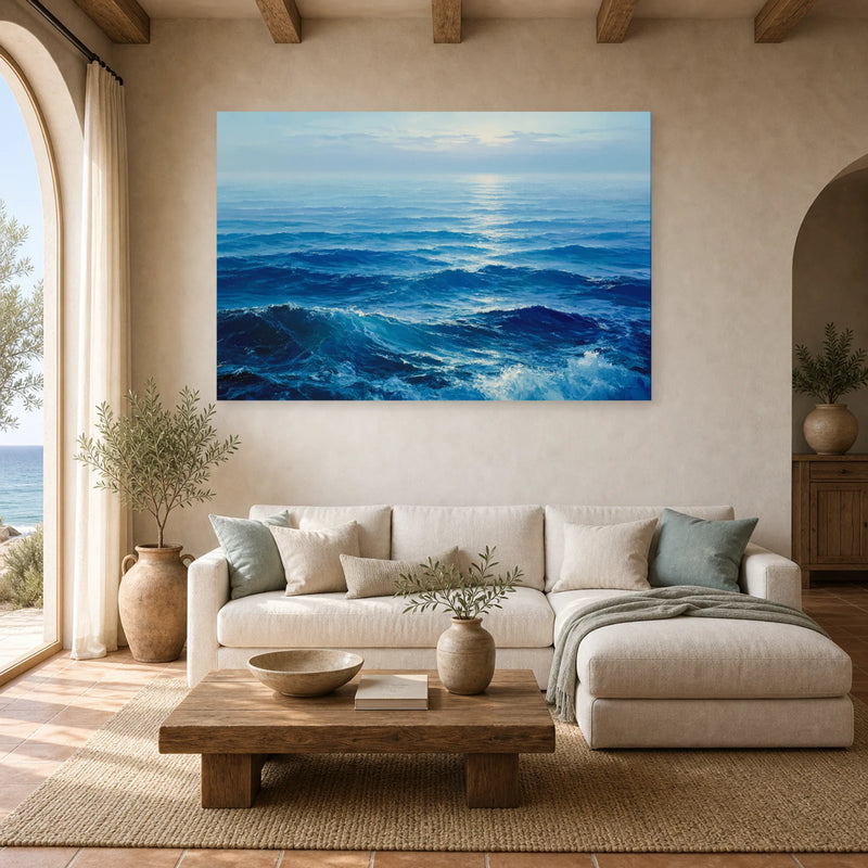 Tableau Mer Océan Bleu Profond - Lumière sur le Large