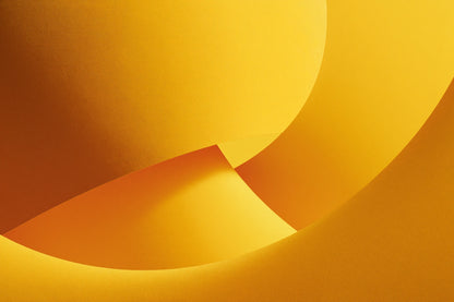 Tableau mid-century jaune en format L au mouvement en S Art Virtuoso
