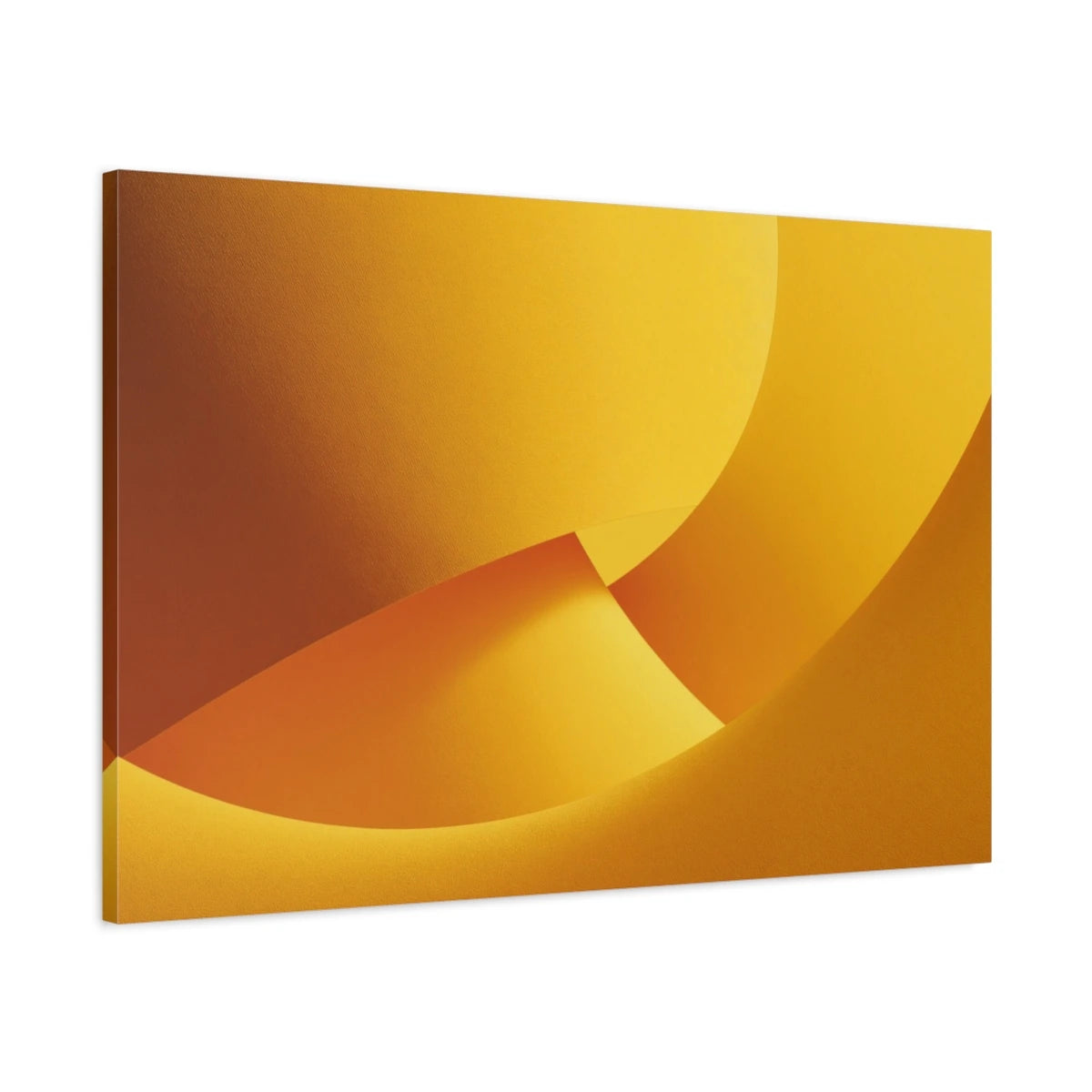Tableau Mid-Century Jaune Moutarde - Courbes Rétro - toile 3D avec bords imprimés - Art Virtuoso