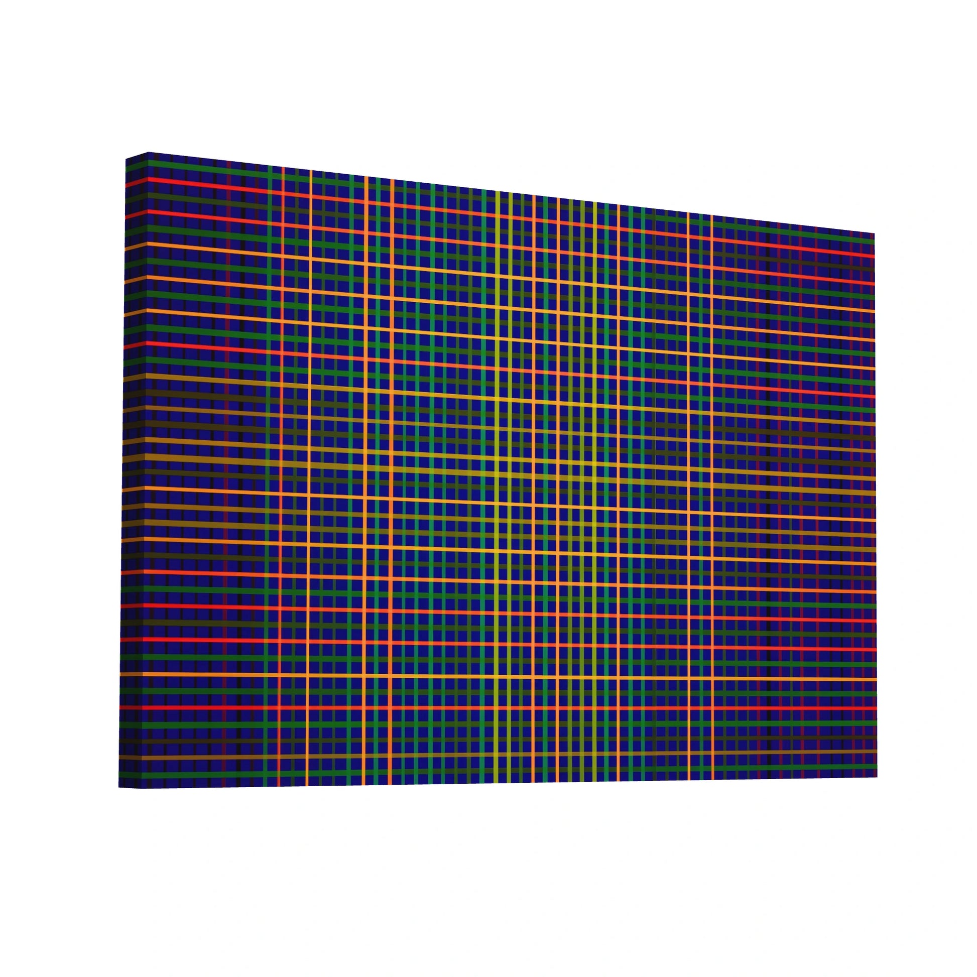 Product Hero 3D WebP Tableau Minimaliste à Grille Bleu Nuit - Art Virtuoso