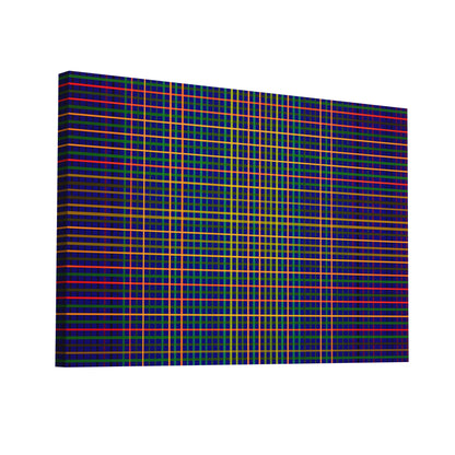 Product Hero 3D WebP Tableau Minimaliste à Grille Bleu Nuit - Art Virtuoso