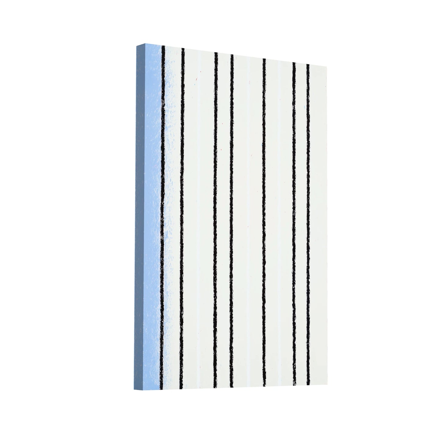 Product Hero 3D WebP Tableau Minimaliste à Rayures Verticales 2 - Noires et Bordure Bleue - Art Virtuoso