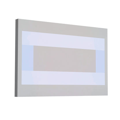Product Hero 3D WebP Tableau Minimaliste Géométrique en Gris et Blanc aux Bandes Bleutées - Art Virtuoso