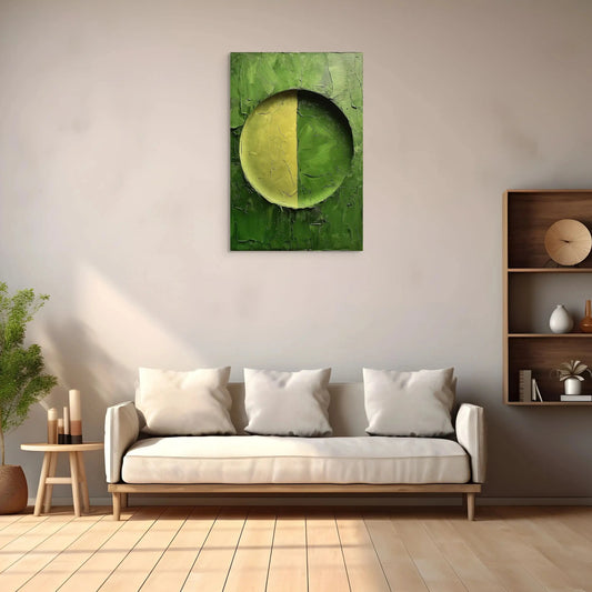 Tableau Minimaliste Vert - Le Cercle Affiches, reproductions et œuvres graphiques Art Virtuoso